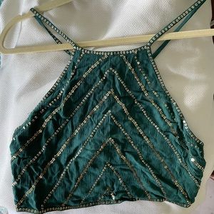 Free People Intimately Sequin Crop Top (S)